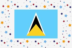 heilige lucia vlag onafhankelijkheid dag viering met sterren vector