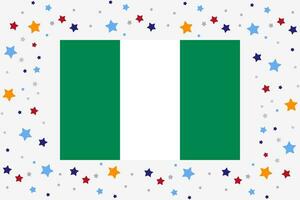 Nigeria vlag onafhankelijkheid dag viering met sterren vector