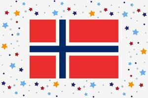 Noorwegen vlag onafhankelijkheid dag viering met sterren vector