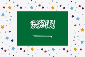 saudi Arabië vlag onafhankelijkheid dag viering met sterren vector