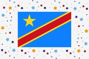 democratisch republiek van de Congo vlag onafhankelijkheid dag viering met sterren vector