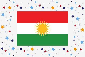 Irak Koerdistan vlag onafhankelijkheid dag viering met sterren vector