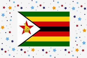 Zimbabwe vlag onafhankelijkheid dag viering met sterren vector