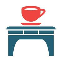 koffie tafel vector glyph twee kleur pictogrammen voor persoonlijk en reclame gebruiken.