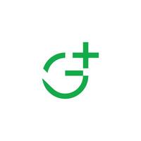 brief g plus medisch symbool logo vector