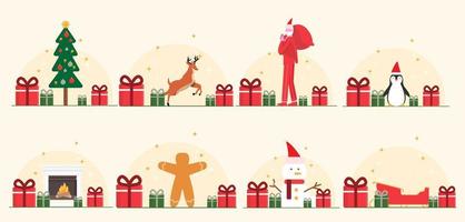 set van kerst illustratie vector