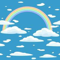 lucht naadloos patroon. regenboog en wolken. vector illustratie voor afdrukken, achtergronden.