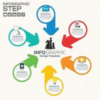 infographic stap voor stap. cirkeldiagram, grafiek, diagram met 10 stappen, opties, onderdelen, processen met kleine pijlen. vector zakelijke sjabloon voor presentatie en training.