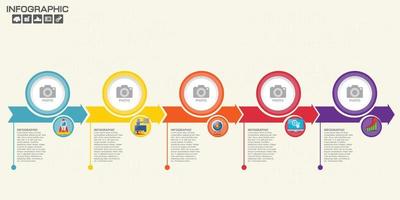 infographic ontwerpsjabloon 5 stappen met plaats voor uw gegevens vector