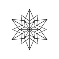 Kerstmis vector sneeuwvlok origami ster van Bethlehem geïsoleerd Aan wit achtergrond. meetkundig lijn sneeuw icoon. Kerstmis ontwerp element voor banier, groet kaart