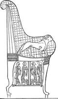 Egyptische fauteuil, wijnoogst gravure. vector