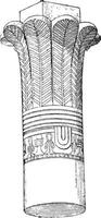 selectiekader van de tempel van edfu, wijnoogst gravure. vector