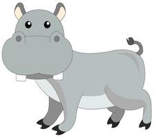 schattig grijs nijlpaard, illustratie vector