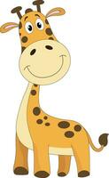 schattig oranje giraffe, illustratie vector