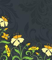 wijnoogst uitnodiging kaart met overladen elegant retro abstract bloemen ontwerp vector