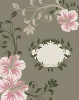 wijnoogst uitnodiging kaart met overladen elegant retro abstract bloemen ontwerp vector