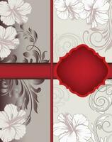 wijnoogst uitnodiging kaart met overladen elegant retro abstract bloemen ontwerp vector