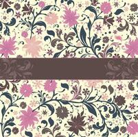 wijnoogst uitnodiging kaart met overladen elegant retro abstract bloemen ontwerp vector