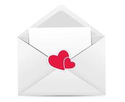 valentijnskaart met envelop en hart vector