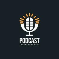 podcast logo ontwerp voor youtube podcast tonen vector