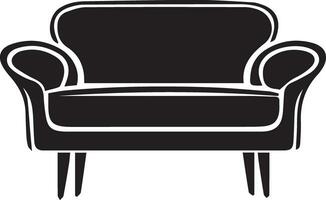 sofa vector illustratie zwart kleur Sihouette