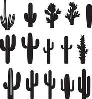 verschillend type van cactus vector silhouet illustratie 5