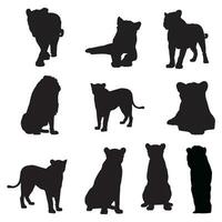 silhouet leeuw verzameling - vector illustratie.leeuw silhouet, reeks vector dieren pictogrammen