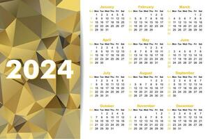 gemakkelijk kalender voor 2024 jaar. vector