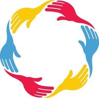 hand- saamhorigheid illustratie voor Internationale menselijk rechten dag vector