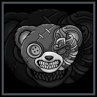 monochroom voodoo beer mandala kunsten geïsoleerd Aan zwart achtergrond vector