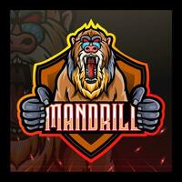 boos mandril esport logo ontwerp vector