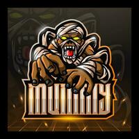 schedel mummie mascotte esport logo ontwerp vector