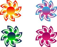 vier kleur bloemen vector