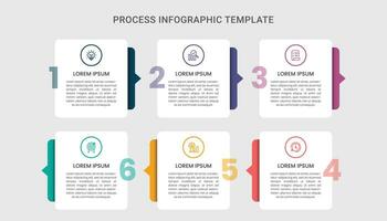 infographic bedrijf sjabloon ontwerp met pictogrammen, 6 stap of werkwijze. vector