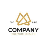 elegant luxe brief m pijl driehoek gemakkelijk logo vector