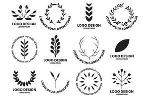 bloem of blad logo in een minimalistische stijl voor decoratie vector