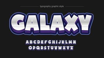 blauwe 3d chrome artistieke lettertype typografie vector