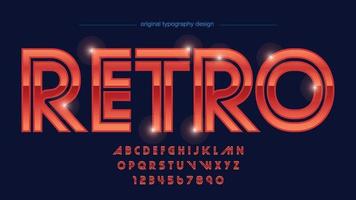 rood chroom elegant levendig vintage metaal artistiek lettertype typografie vector