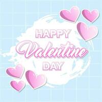 gelukkig Valentijn dag kader schattig kleur liefde februari hype stijl sjabloon bewerkbare tekst effect achtergrond ontwerp vector