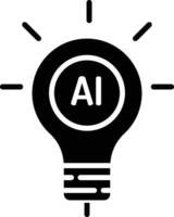 ai lamp solide en glyph vector illustratie