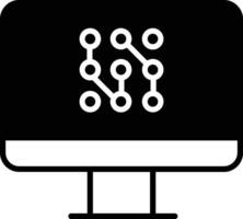 computer wachtwoord solide glyph vector illustratie
