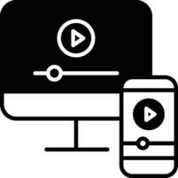 video solide glyph vector illustratie