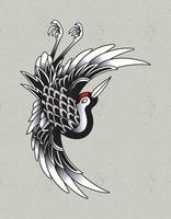 kraan japan tattoo vector