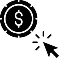 dollar per Klik solide en glyph vector illustratie