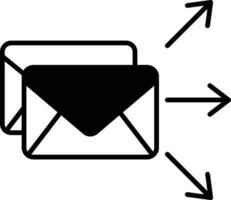 e-mail afzet solide glyph vector illustratie