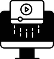 video streaming solide glyph vector illustratie