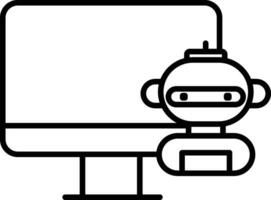 computer robot schets vector illustratie icoon