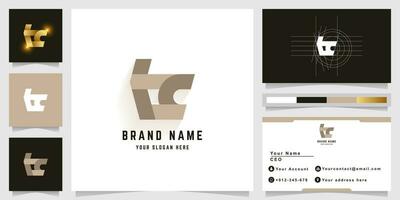 brief bc of tc monogram logo met bedrijf kaart ontwerp vector