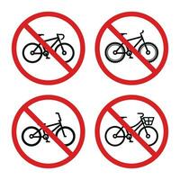 verbod fiets symbool reeks vector. Nee fiets teken symbool reeks vector