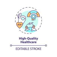 2d bewerkbare veelkleurig hoog kwaliteit gezondheidszorg icoon, gemakkelijk geïsoleerd vector, medisch toerisme dun lijn illustratie. vector